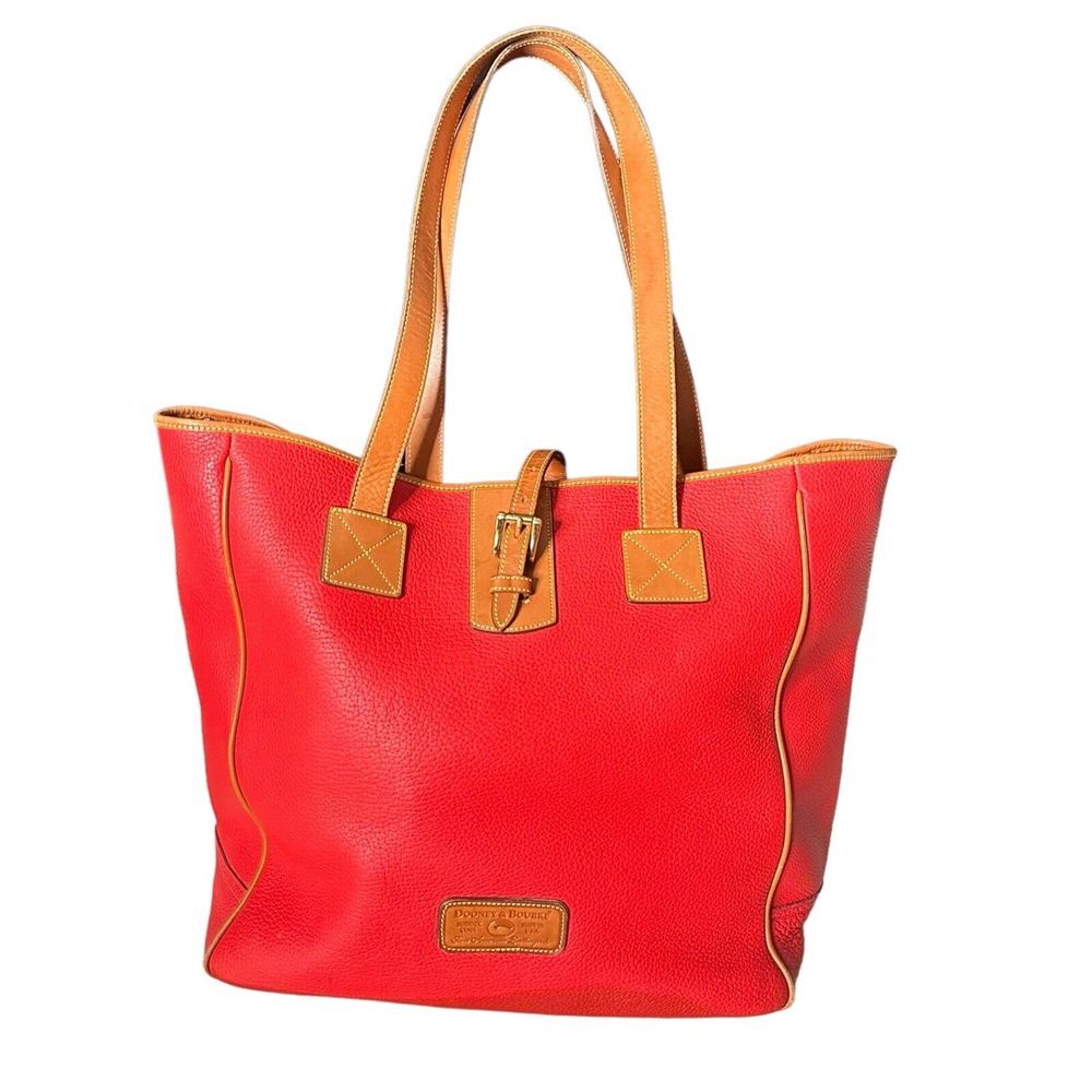 Dooney & Bourke Vintage Large Purse‎ Red Pebbled Leather Tote Bag Adjustable